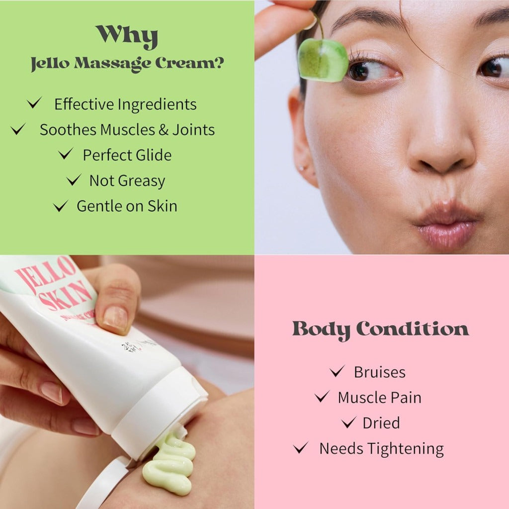 Beauty of Joseon Jello Skin Massage Cream | 200ml | Korean Calming Body & Face Cream with Gua Sha for Smoothing & Soothing